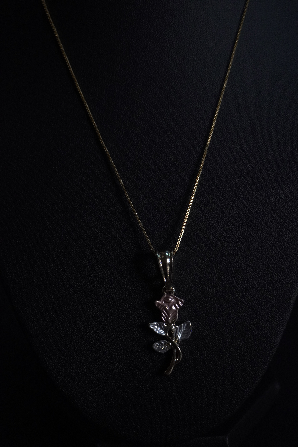 Gold Rose Pendant Necklace